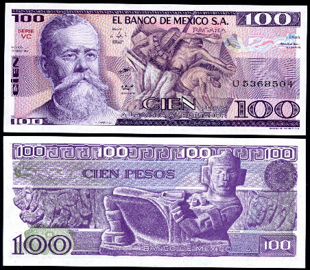 100 pesos  (85) AU-UNC Banknote