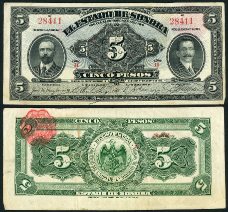5 pesos  (55) F-VF Banknote