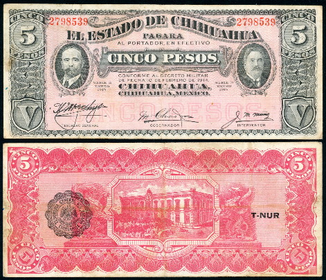 5 pesos  (55) F-VF Banknote