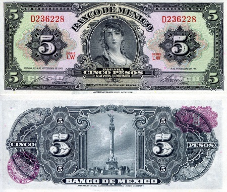 5 pesos  (65) VF-EF Banknote