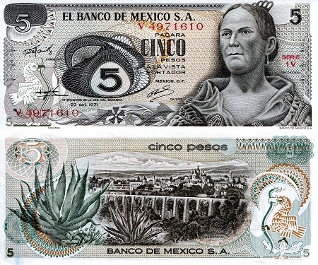 5 pesos  (60) VF Banknote