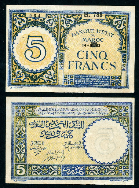 5 francs  (60) VF Banknote