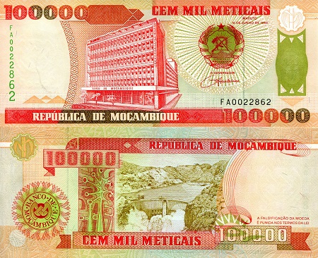 100,000 Meticais  (90) UNC Banknote