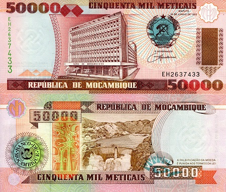 50,000 meticais  (90) UNC Banknote