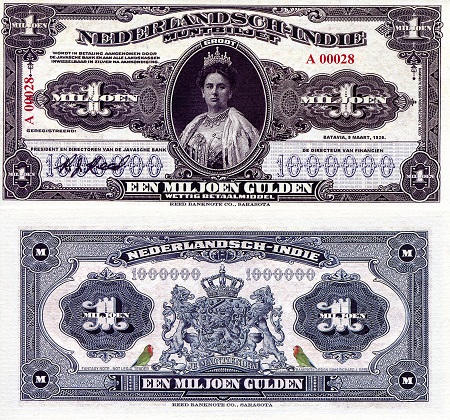 1,000,000 Gulden  (90) UNC Banknote