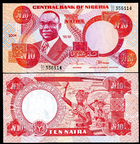 10 naira  (85) AU-UNC Banknote
