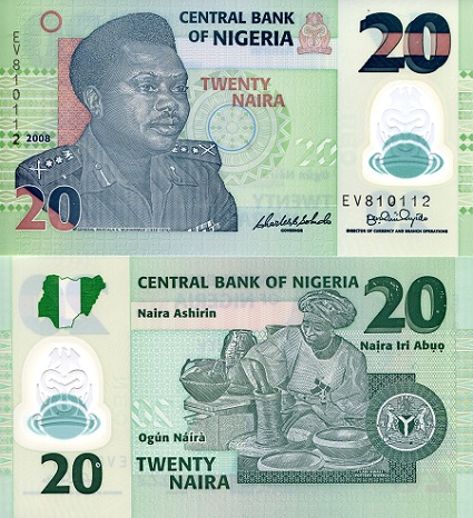 20 naira  (90) UNC Banknote