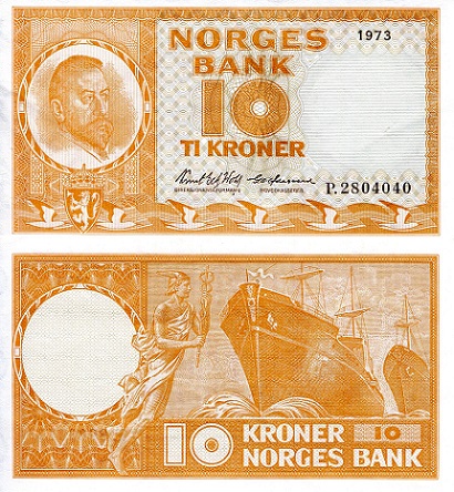 10 kroner  (60) VF Banknote