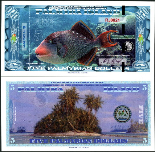 5 Palmyrian dollars  (90) UNC Banknote