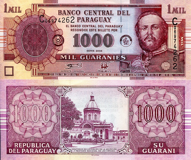 1000 guaranies  (90) UNC Banknote