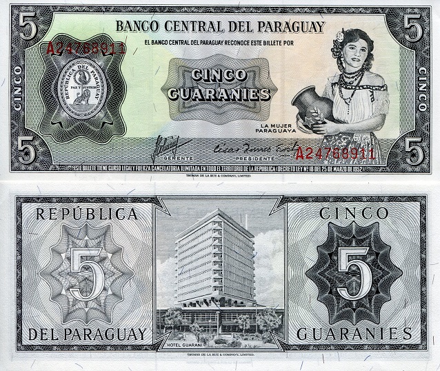 5 guaranies  (90) UNC Banknote