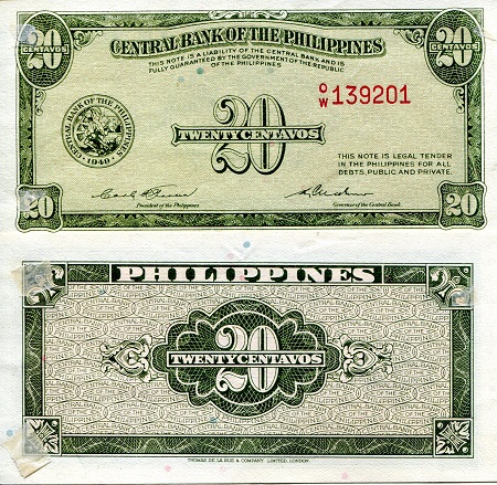 20 centavos  (90) UNC Banknote