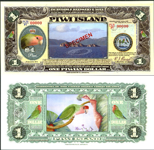 1 Piwian dollar  (90) UNC Banknote