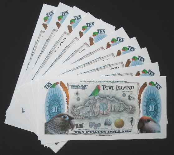 10 Piwian dollars  (90) UNC Banknote