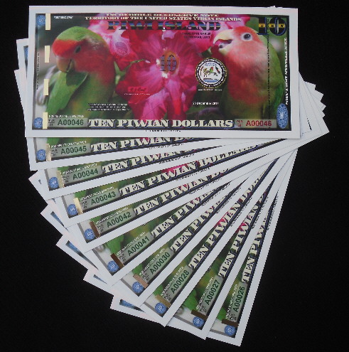 10 Piwian dollars  (90) UNC Banknote