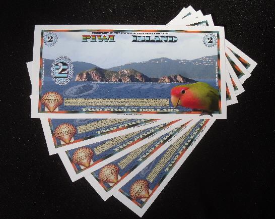 2 Piwian dollars  (90) UNC Banknote