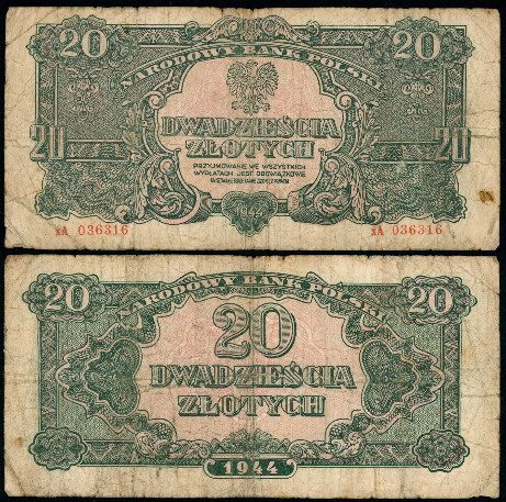 20 zlotych  (30) G Banknote