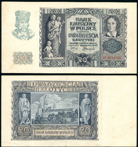 20 zlotych  (60) VF Banknote