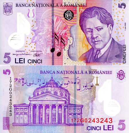 5 Lei  (90) UNC Banknote
