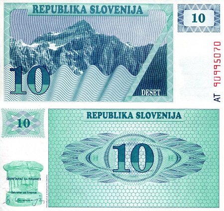 10 tolarjev  (90) UNC Banknote