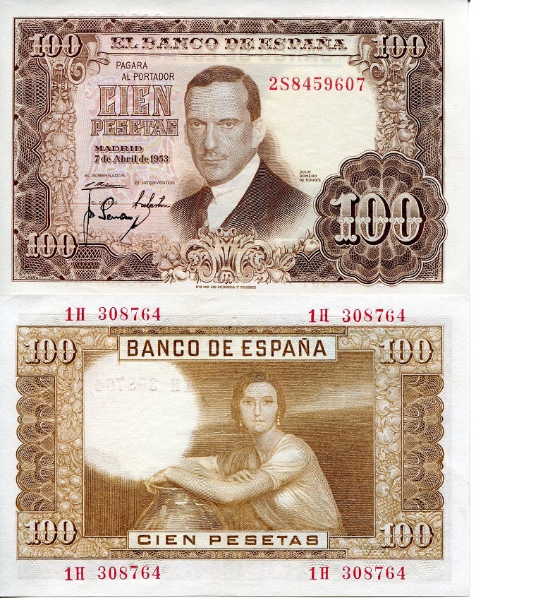 100 pesetas  (60) VF Banknote