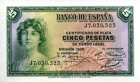 5 pesetas  (90) UNC Banknote