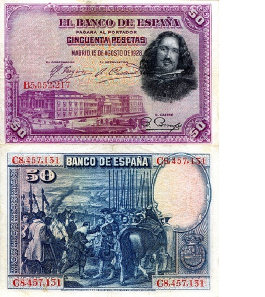 50 pesetas  (60) VF Banknote