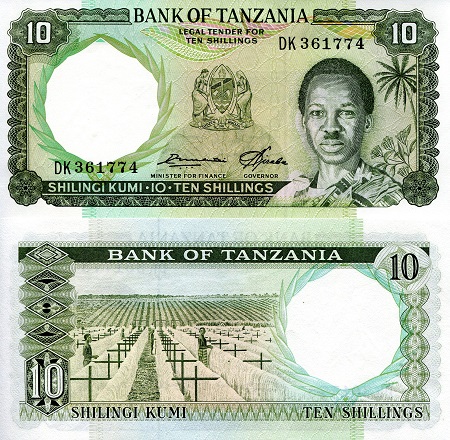 10 shilingi  (90) UNC Banknote