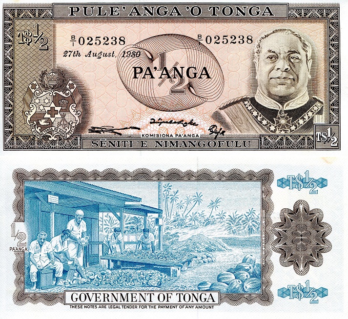 1/2 pa'anga  (90) UNC Banknote