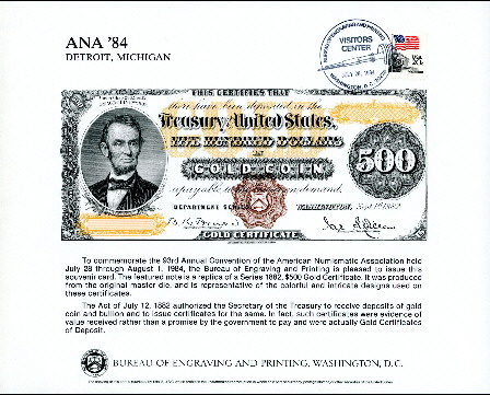 500 Dollars  (80) AU Banknote