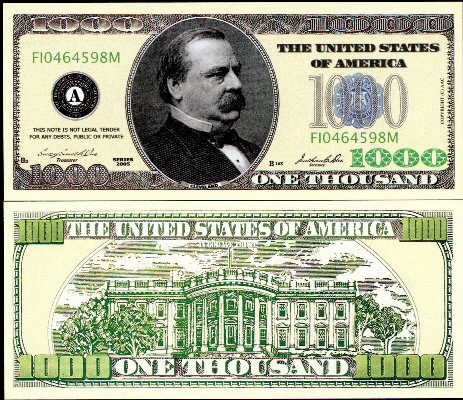 1000 dollars  (90) UNC Banknote