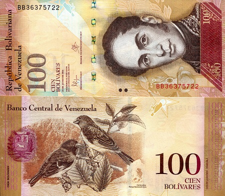 100 bolivares  (85) AU-UNC Banknote