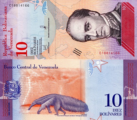 10 bolivares  (90) UNC Banknote