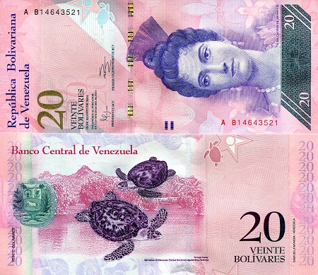 20 bolivares  (90) UNC Banknote