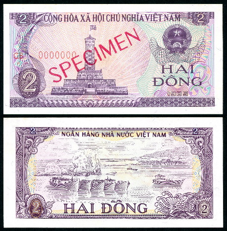 2 dong  (90) UNC Banknote