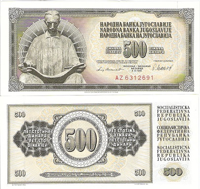 500 dinara  (90) UNC Banknote