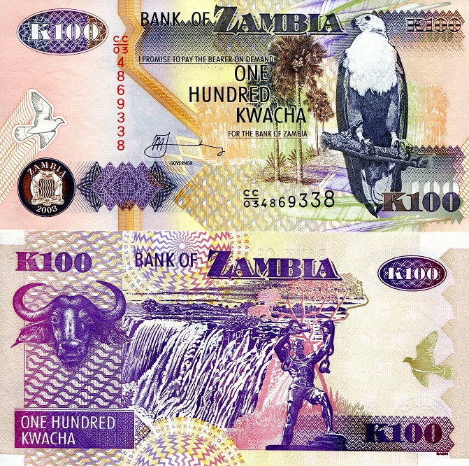 100 kwacha  (90) UNC Banknote