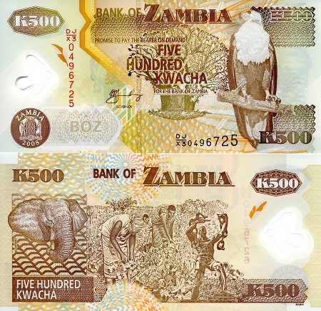 500 Kwacha  (90) UNC Banknote