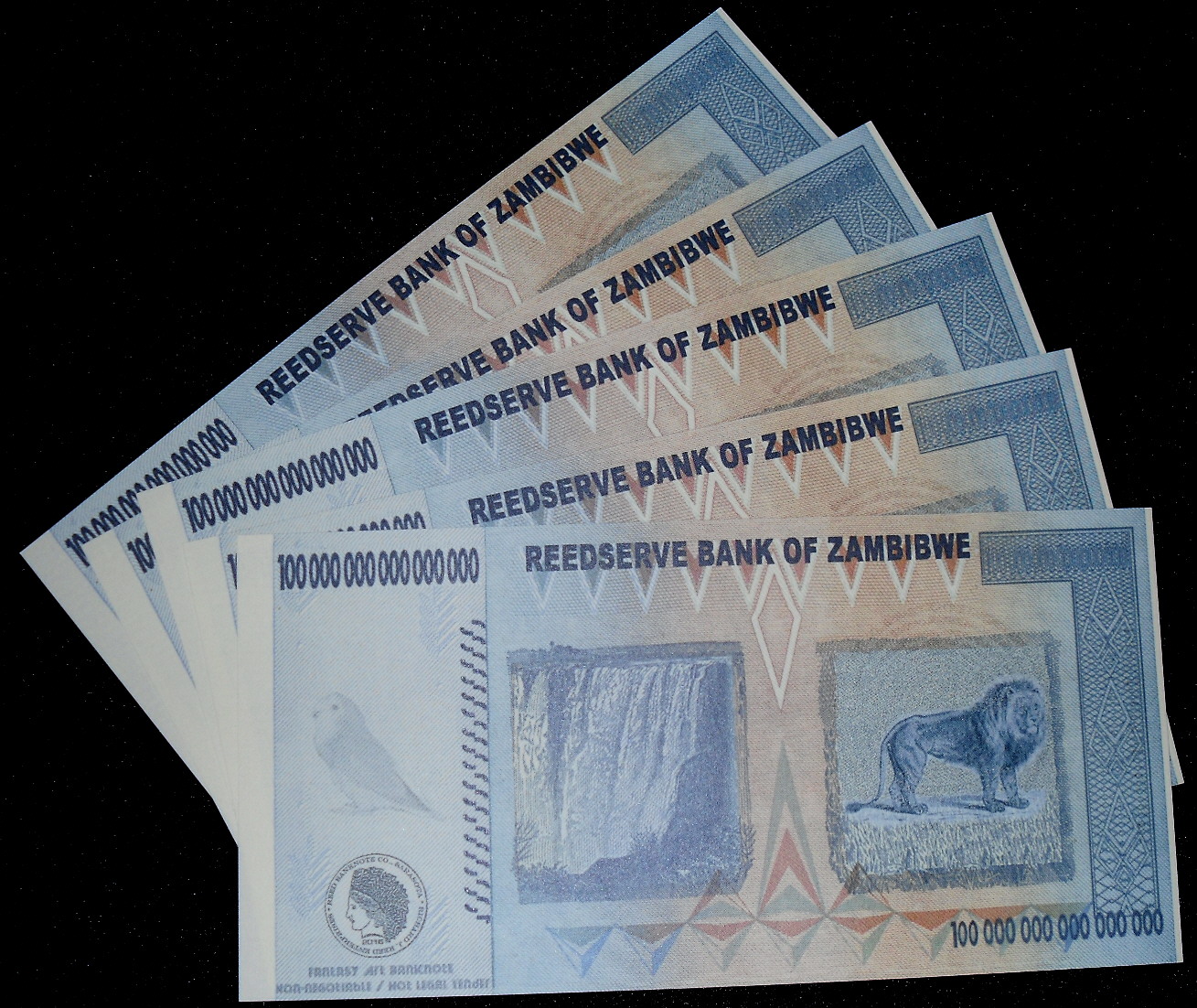 100,000,000,000,000,000 dollars  (90) UNC Banknote