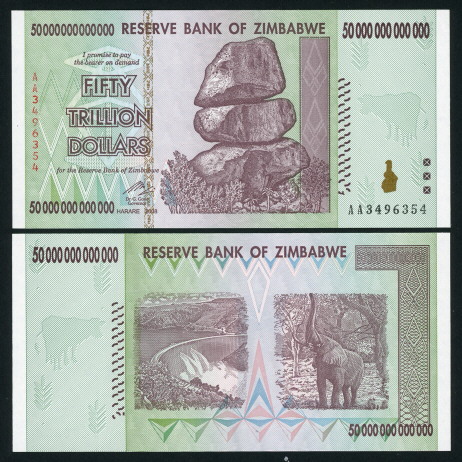 50,000,000,000,000 dollars  (80) AU Banknote