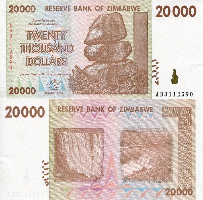 20,000 dollars  (85) AU-UNC Banknote