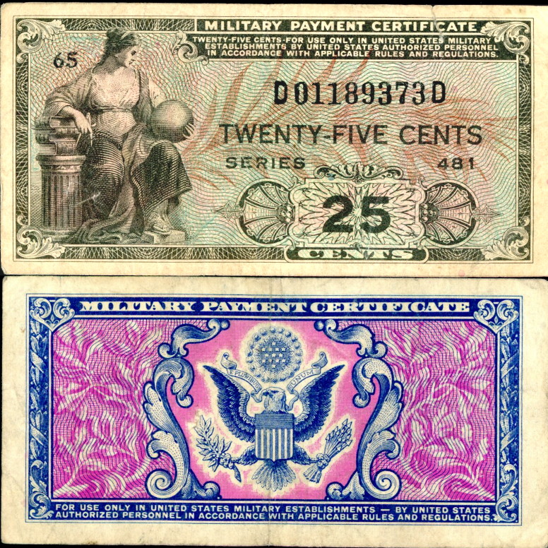 25 cents  (50) F Banknote
