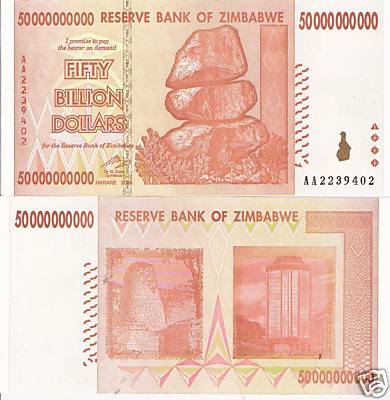 50,000,000,000 dollars  (90) UNC Banknote